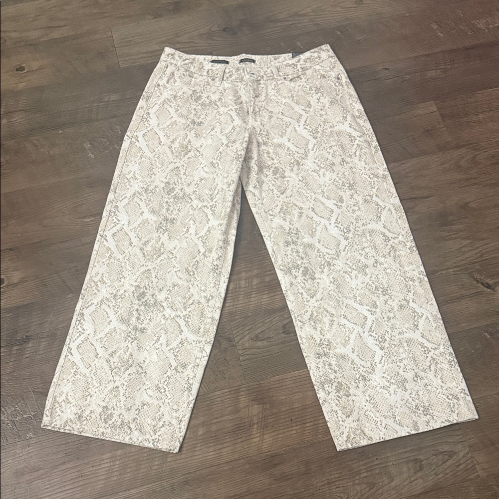 Denim Snake Print Wide-Leg Pants - wild fable sz12